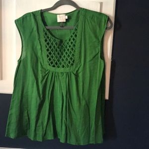 Anthropologie green size m cotton blouse